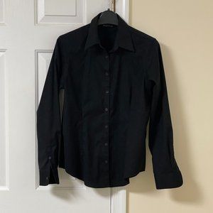 Eddie Bauer Women's Long Sleeve Black Button-Up Shirt